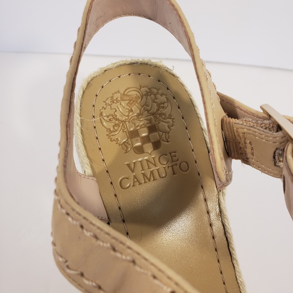 Vince Camuto NWOT Teal and Tan Espadrille Wedges - Picture 3 of 6